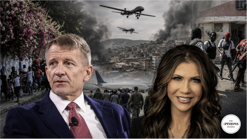 Erik Prince, Kristi Noem and images of drones striking Haiti